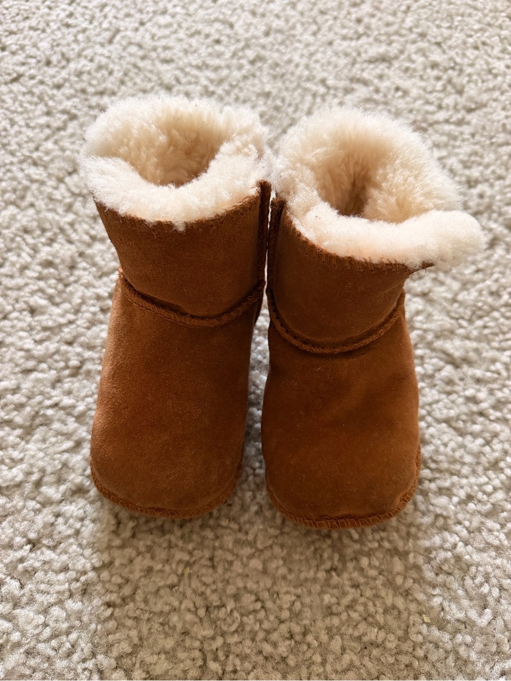 UGG Chestnut Suede Baby Shearling Boots
